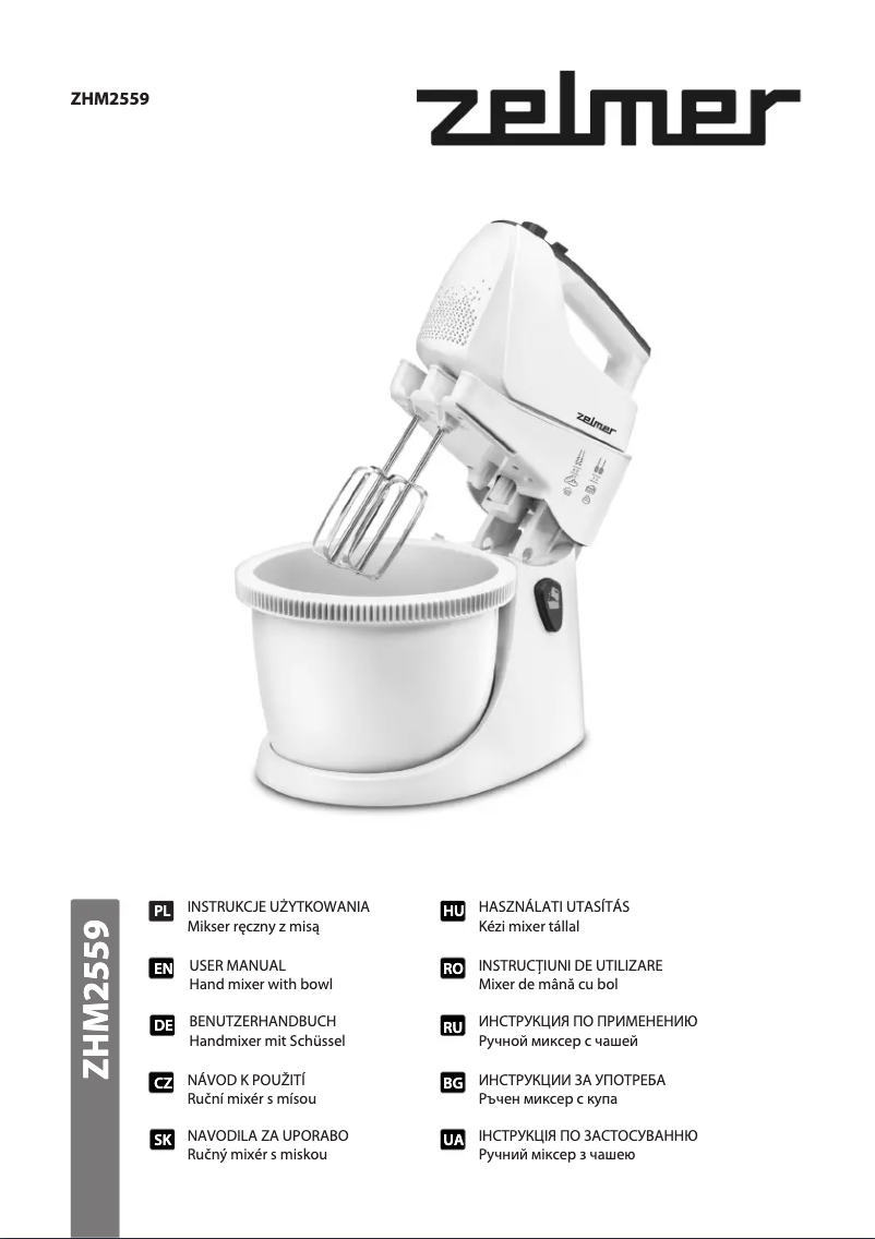 Page 1 de la notice Manuel utilisateur Zelmer ZHM2559