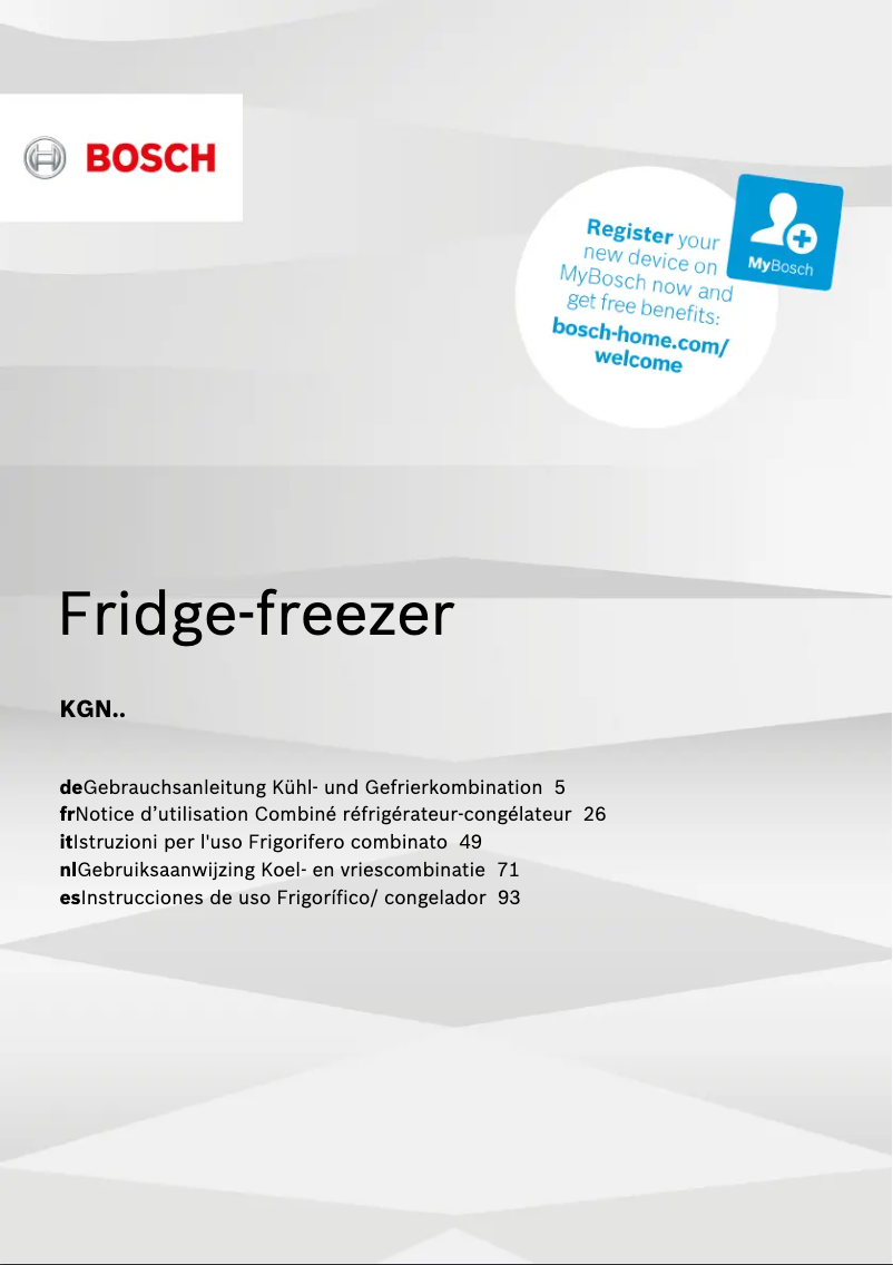 Image de la première page du manuel de l'appareil KGN39IJ3B