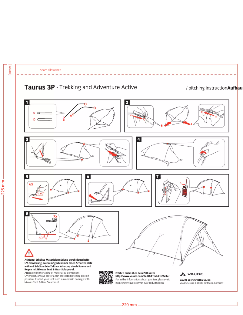 Page n°1 - Manuel utilisateur Vaude Taurus 3P