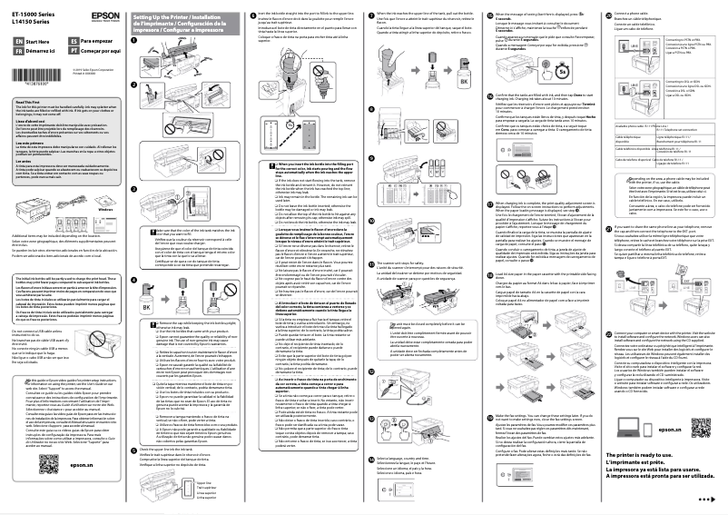 Page n°1 - Guide d'installation Epson EcoTank L14150