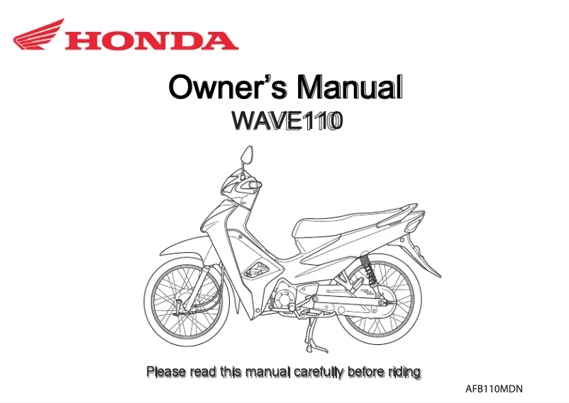Page 1 de la notice Manuel utilisateur Honda Wave110 (2022)