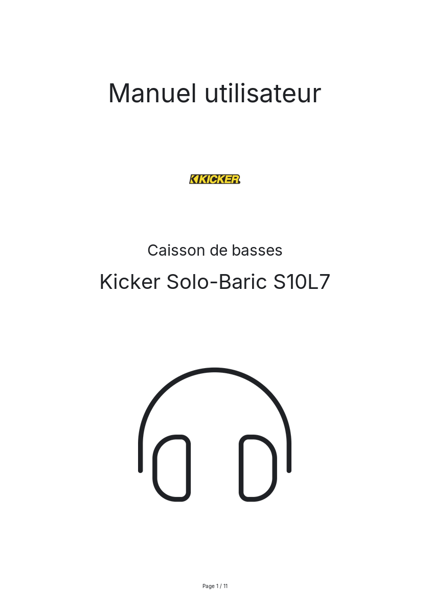 Image de la première page du manuel de l'appareil Solo-Baric S10L7
