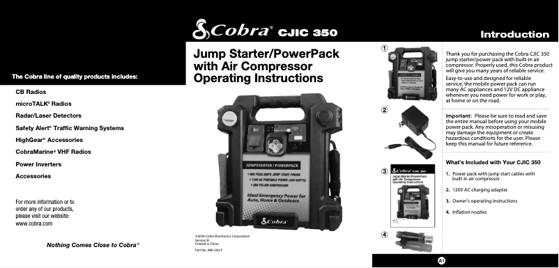 Page 1 de la notice Manuel utilisateur Cobra CJIC 350