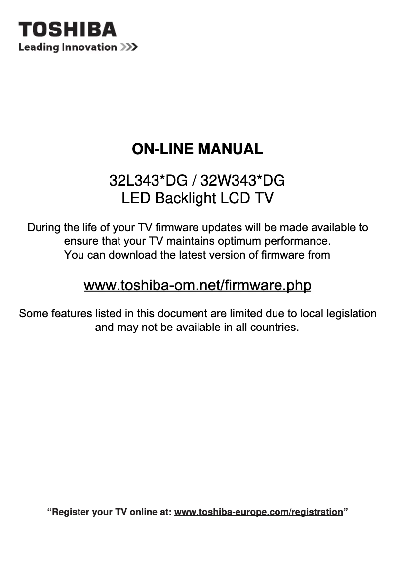 Imagen de la primera página del manual del dispositivo 32W3433 DG