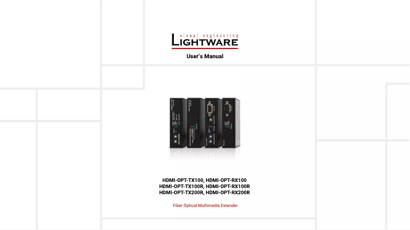 Page 1 de la notice Manuel utilisateur Lightware HDMI-OPT-TX100R