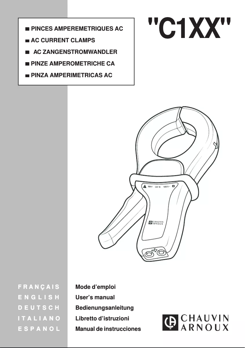 Page 1 de la notice Manuel utilisateur Chauvin Arnoux C160