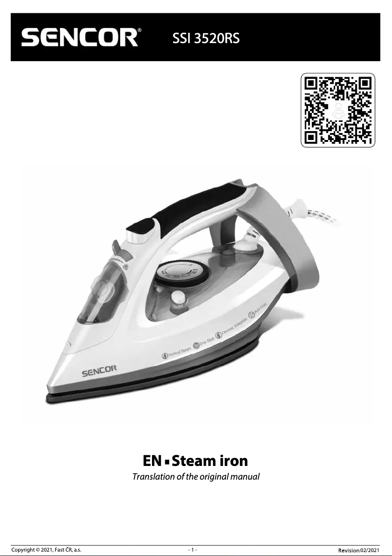 Page 1 de la notice Manuel utilisateur Sencor SSI 3520RS