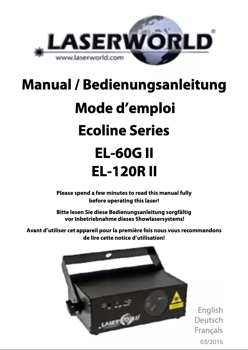Image de la première page du manuel de l'appareil EL-60G II