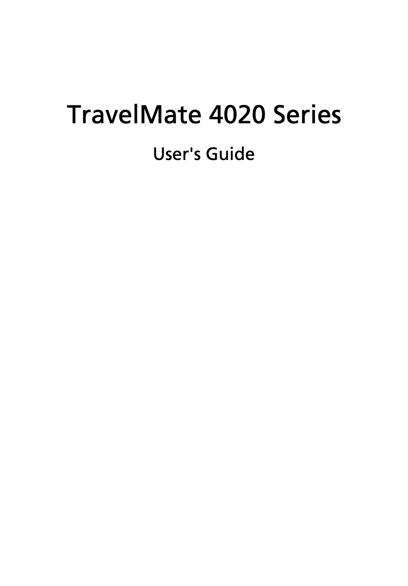 Page 1 de la notice Manuel utilisateur Acer Travelmate 4020