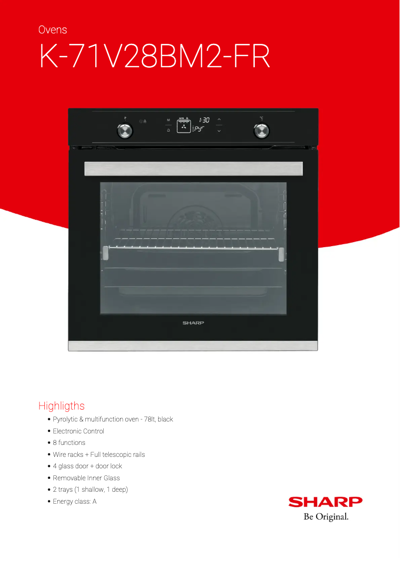 Page 1 de la notice Manuel utilisateur Sharp K-71V28BM2-FR