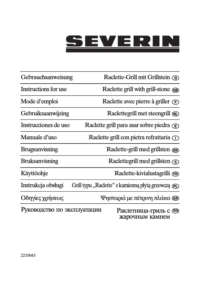 Page n°1 - Manuel utilisateur Severin RG 2675