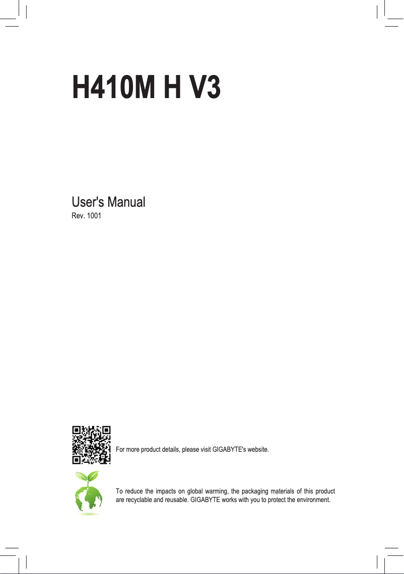 Image de la première page du manuel de l'appareil H410M H V3