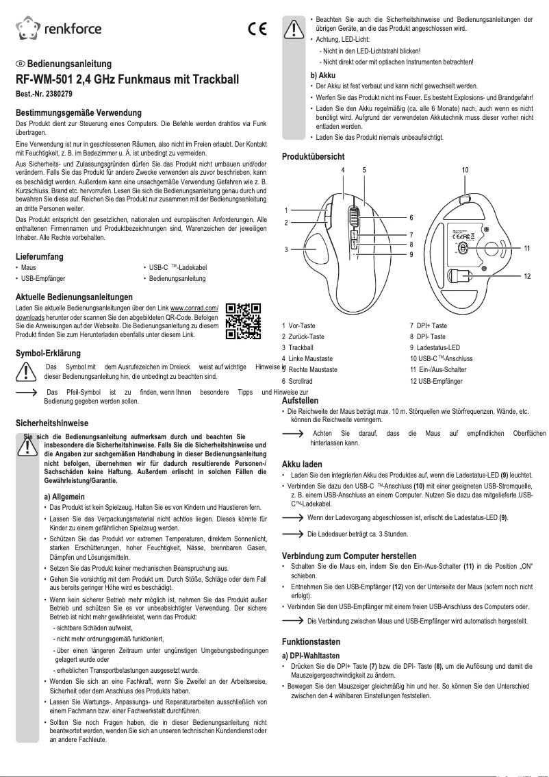 Imagen de la primera página del manual del dispositivo RF-WM-501