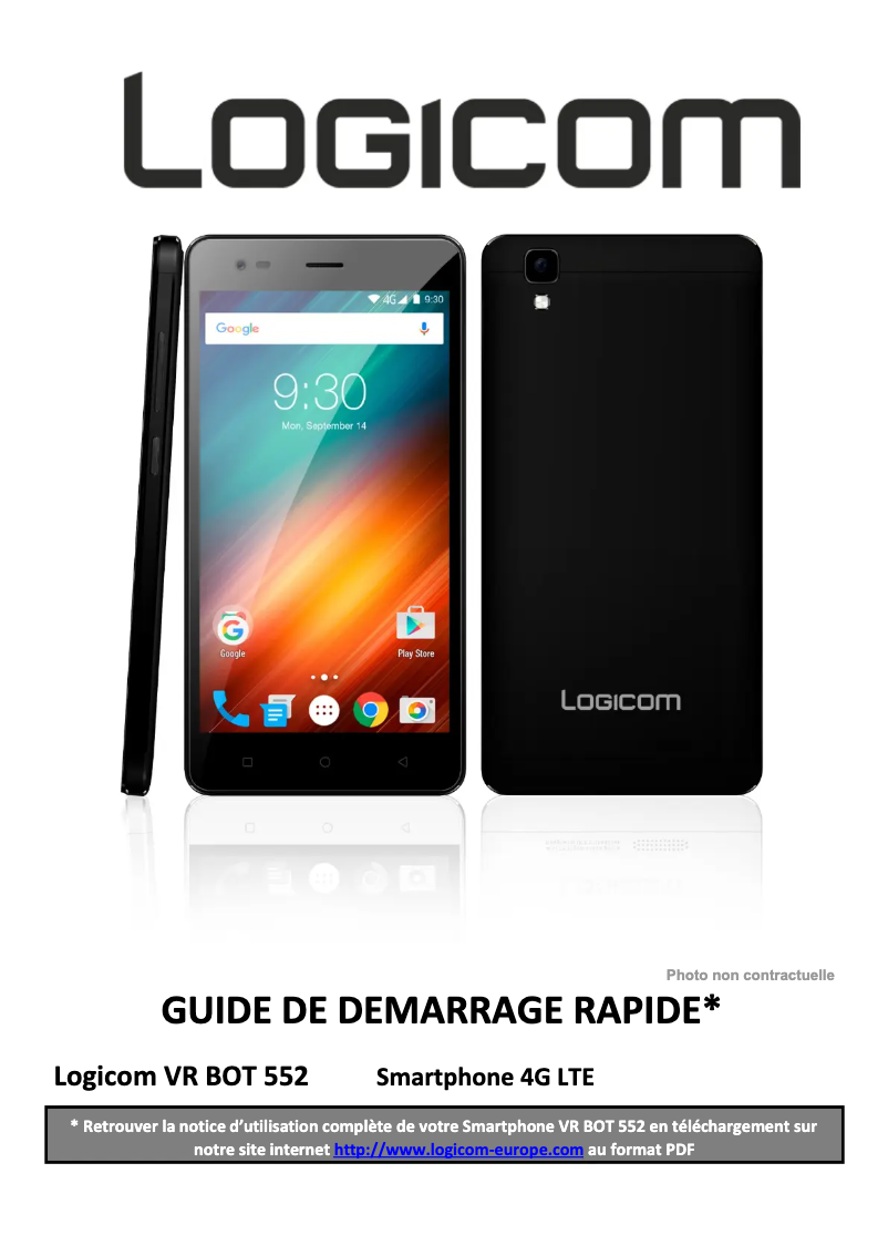 Page 1 de la notice Manuel utilisateur Logicom VR Bot 552