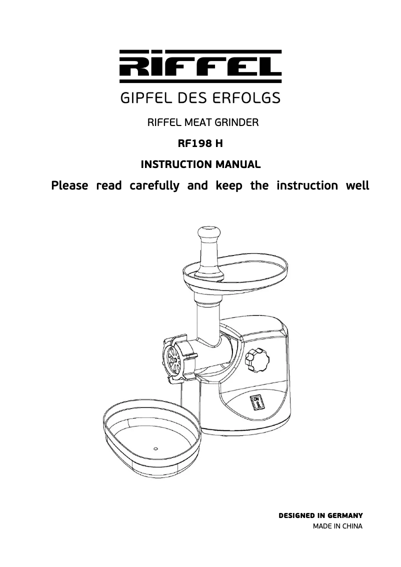 Page n°1 - Manuel utilisateur Riffel RF 198 H
