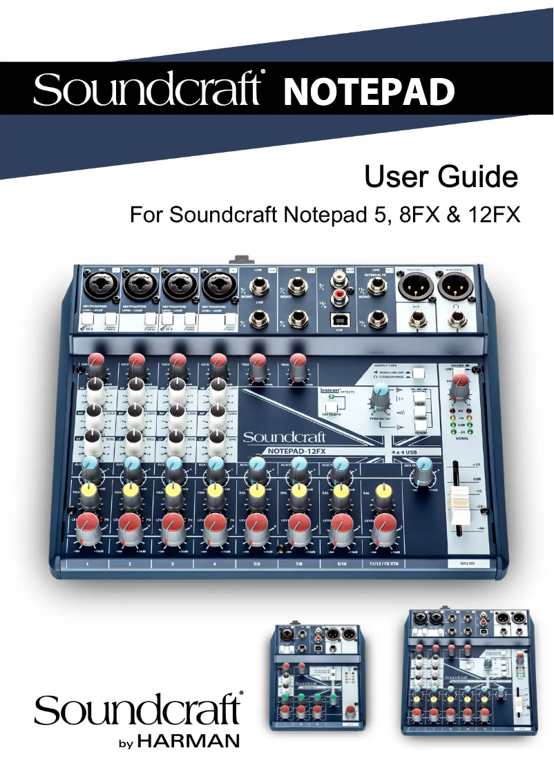 Page 1 de la notice Manuel utilisateur Soundcraft Notepad-5