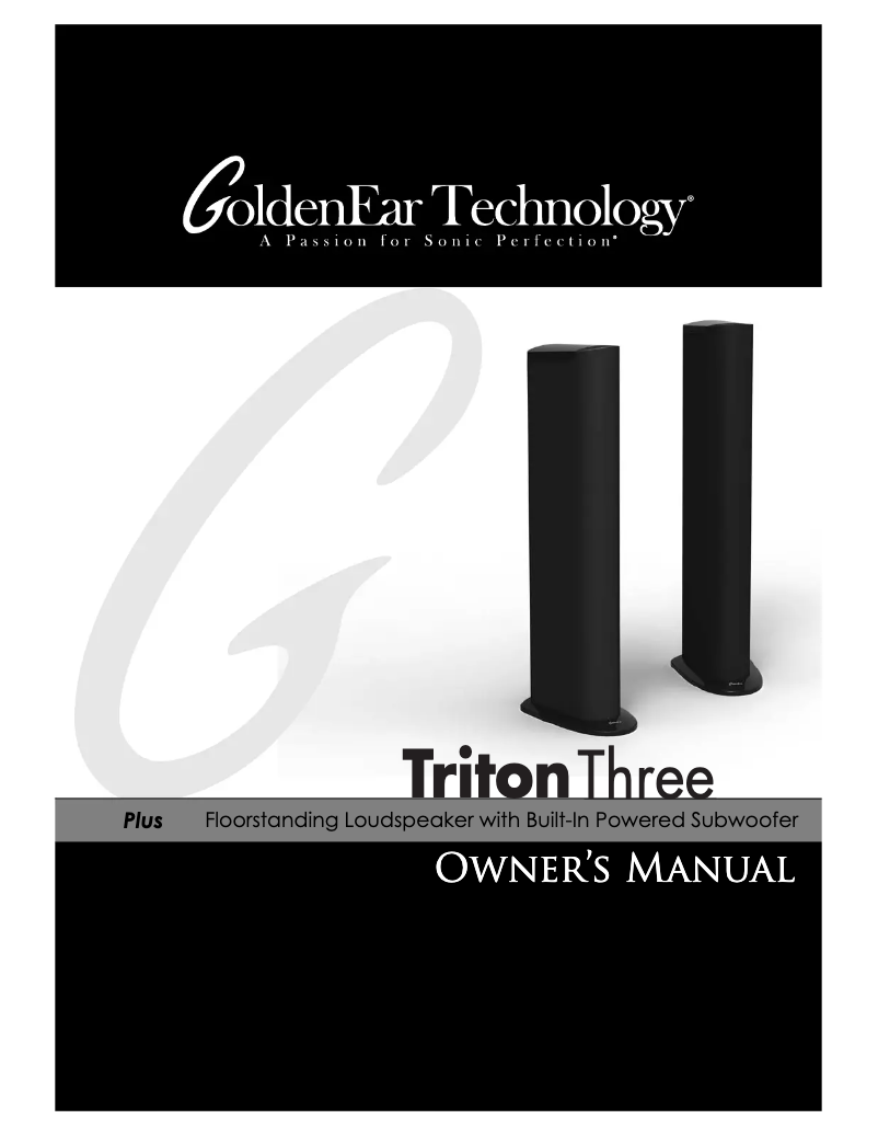 Page n°1 - Manuel utilisateur GoldenEar Triton Three+