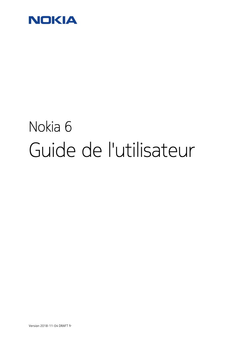 Page 1 de la notice Manuel utilisateur Nokia 6