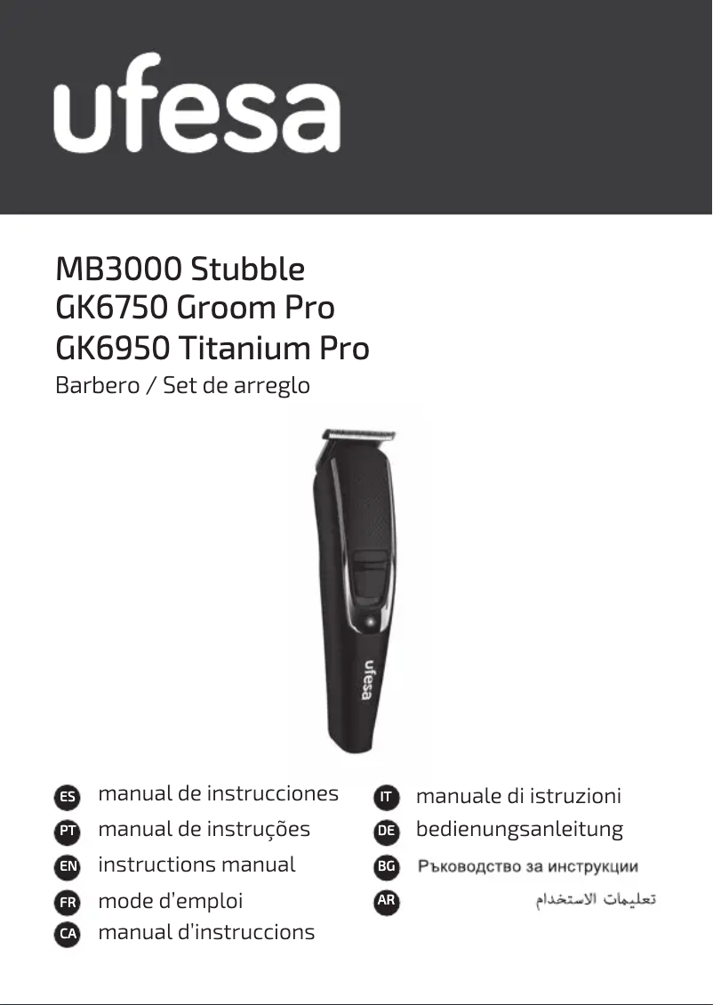Page 1 de la notice Manuel utilisateur Ufesa Stubble MB3000