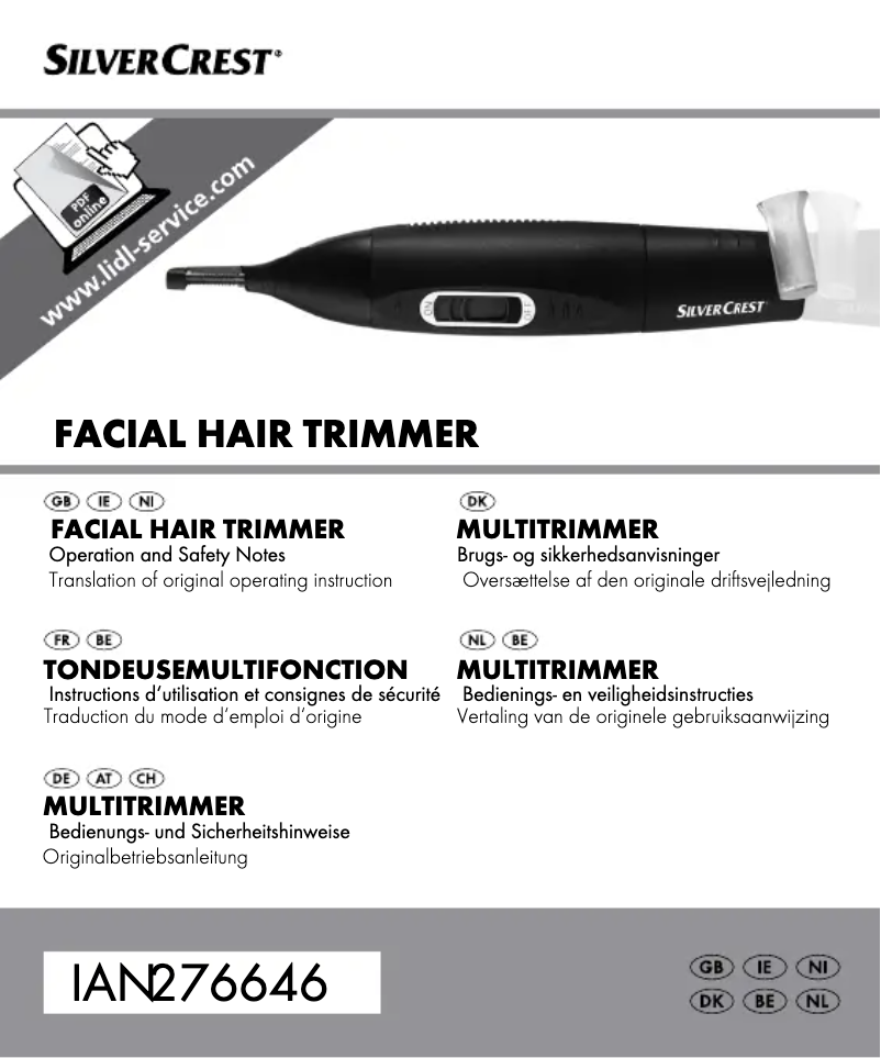 Image de la première page du manuel de l'appareil HG01088