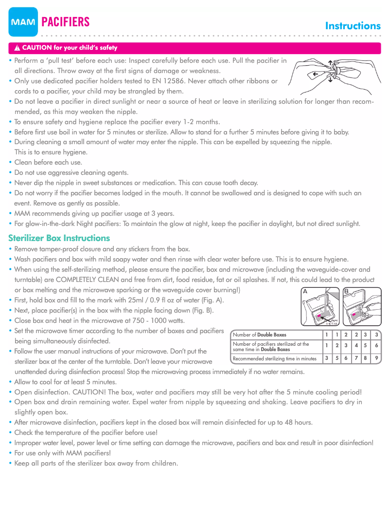 Page 1 de la notice Manuel utilisateur MAM Start Original Pearl Exotic