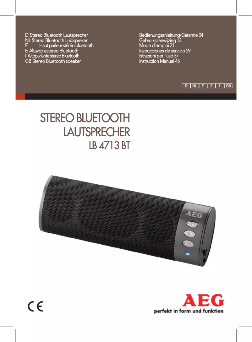 Page 1 de la notice Manuel utilisateur AEG LB 4713 BT