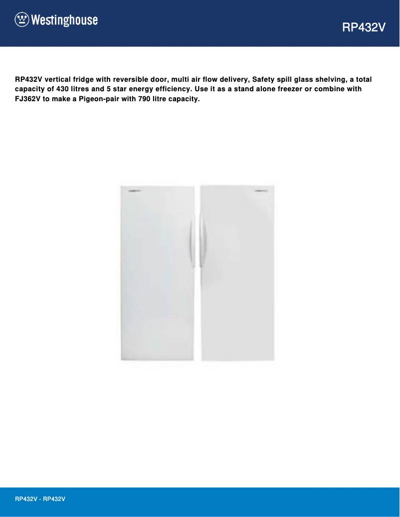 Image de la première page du manuel de l'appareil RP432V