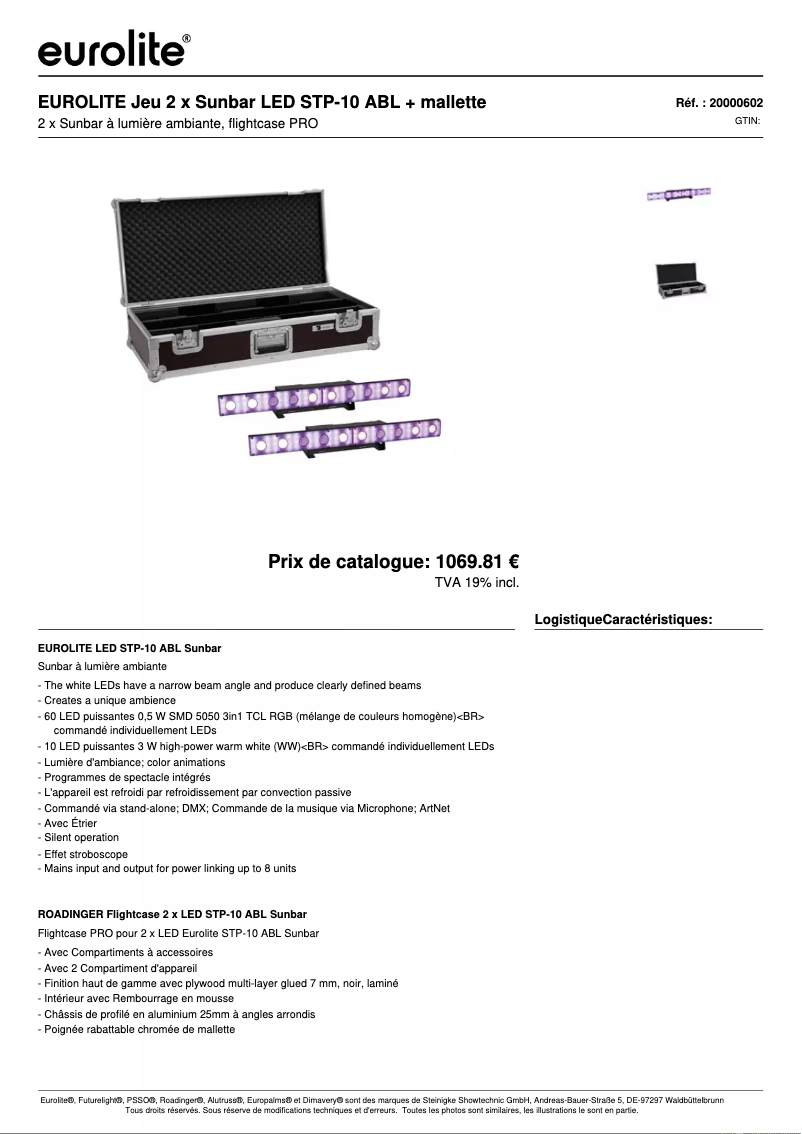 Page n°1 - Fiche technique Eurolite LED STP-10