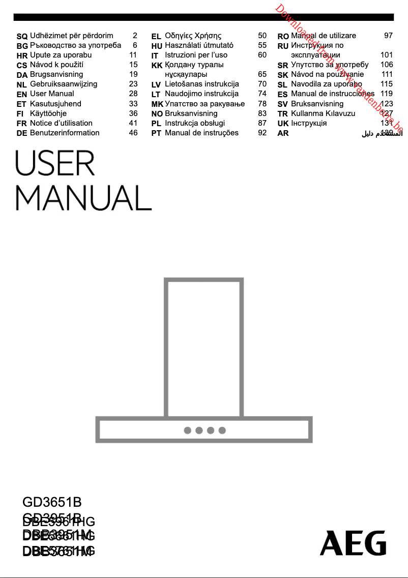 Página 1 del manual Manual de usuario AEG DBE5961HG