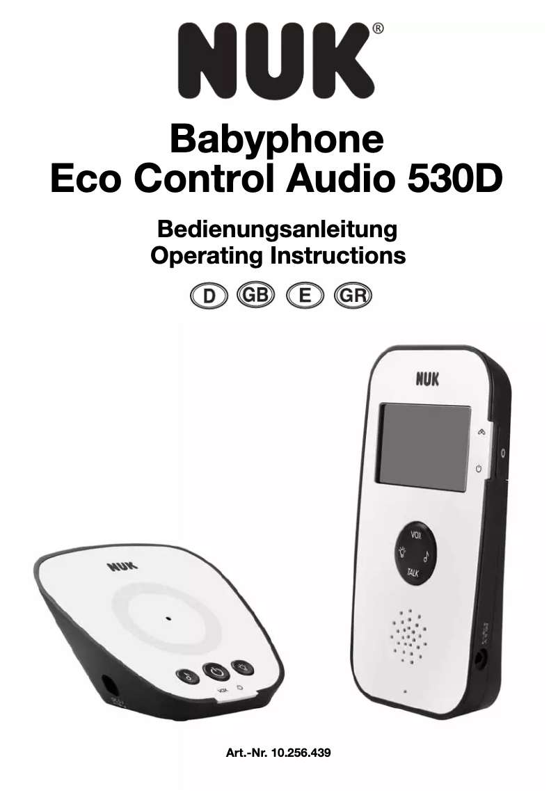 Page n°1 - Manuel utilisateur NUK Eco Control Audio 530D