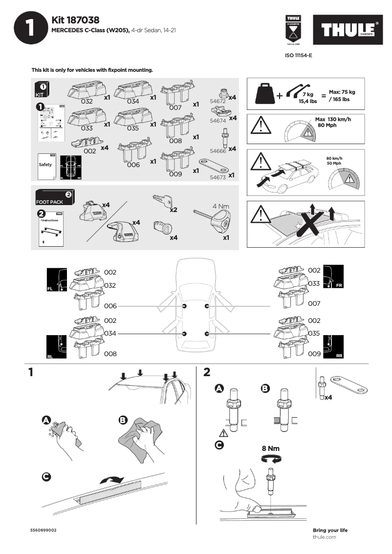 Page n°1 - Manuel utilisateur Thule Kit 187038