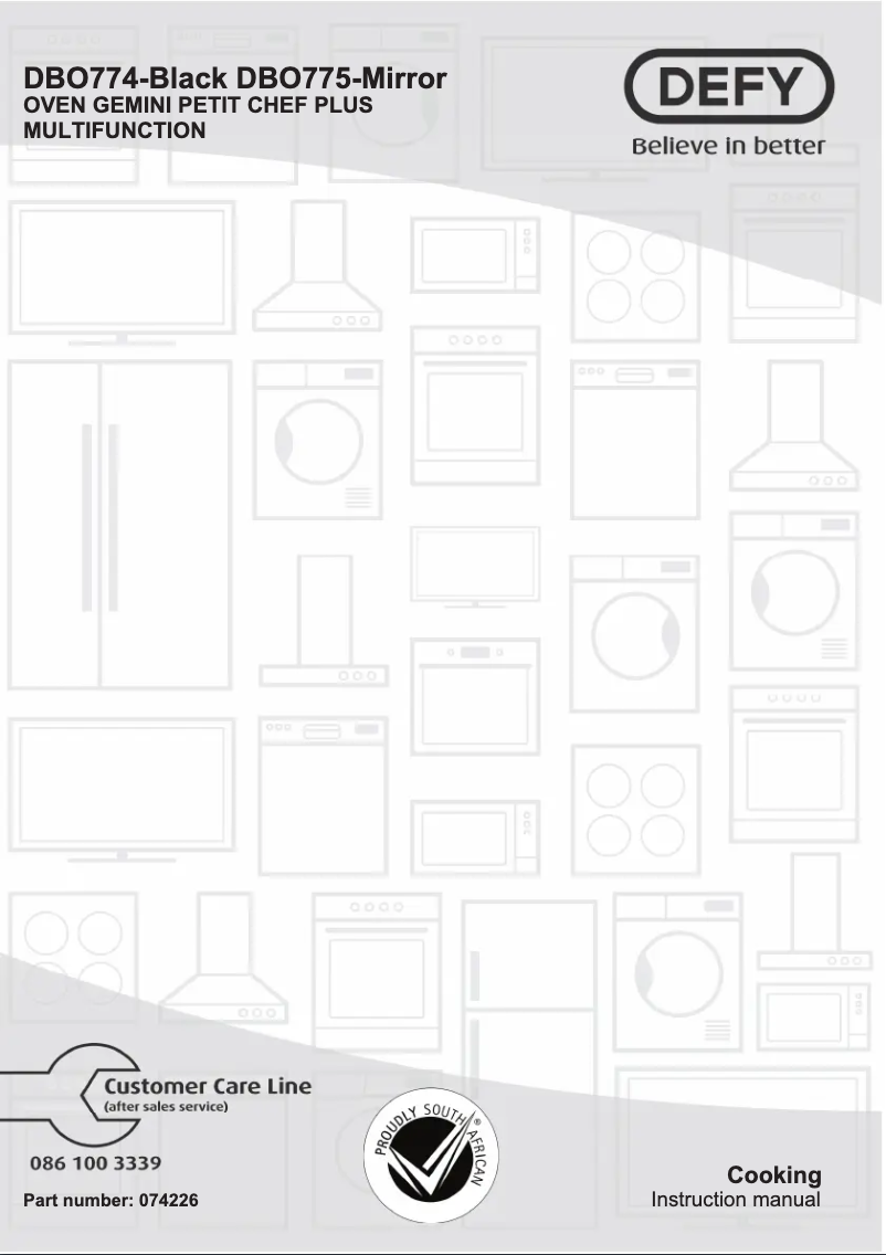 Page n°1 - Manuel utilisateur Defy DBO774