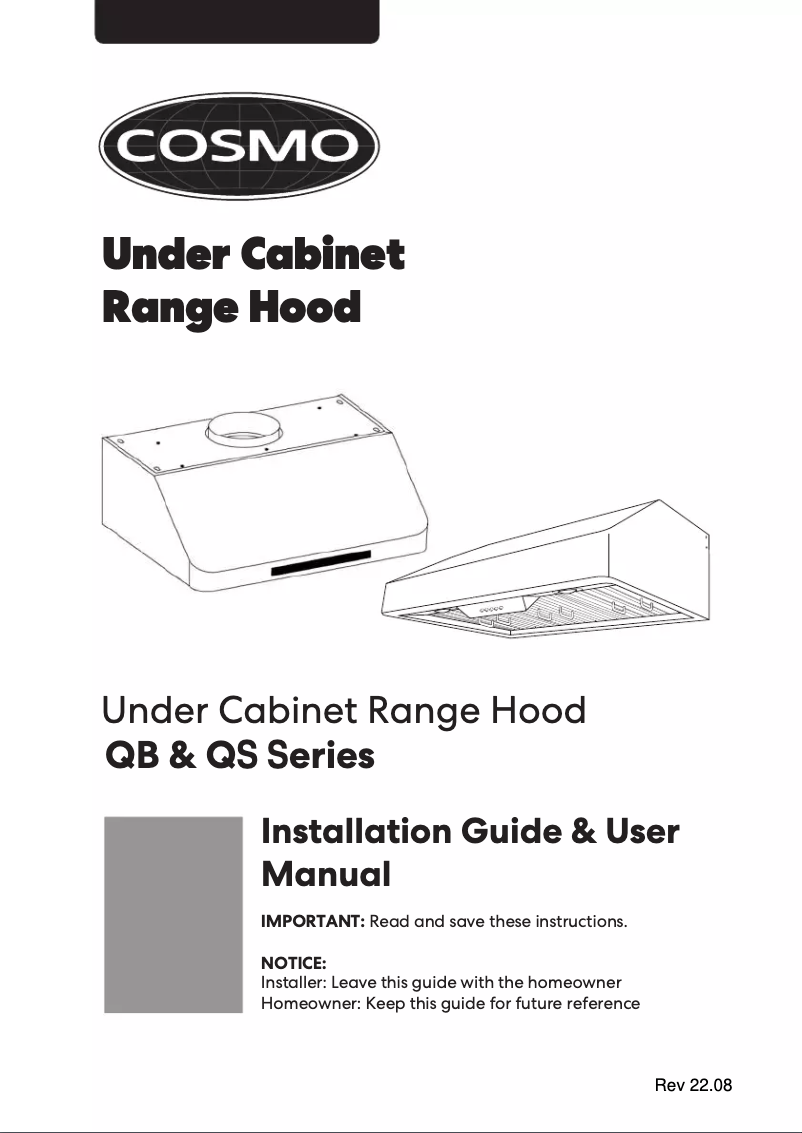 Page 1 de la notice Manuel utilisateur Cosmo COS-QS75