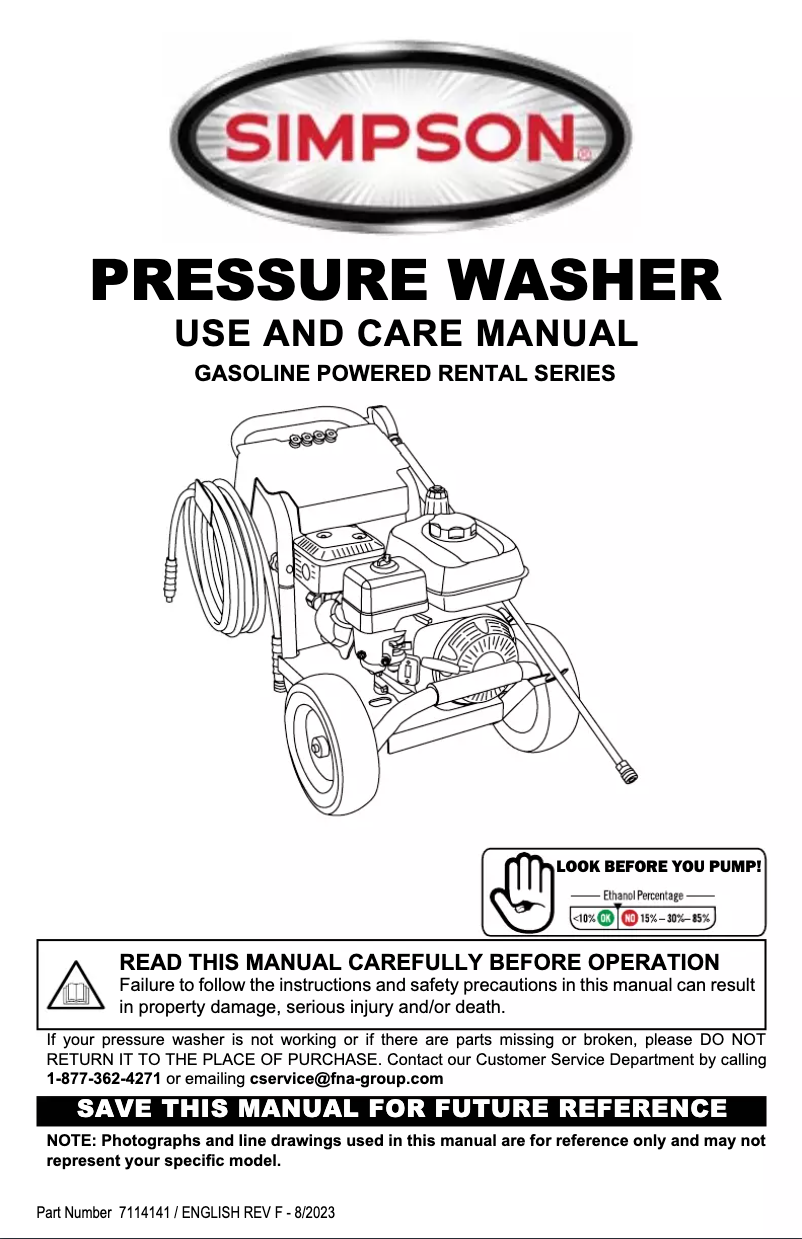 Page 1 de la notice Manuel utilisateur Simpson IR3540212