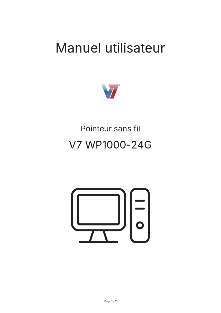 Image de la première page du manuel de l'appareil WP1000-24G