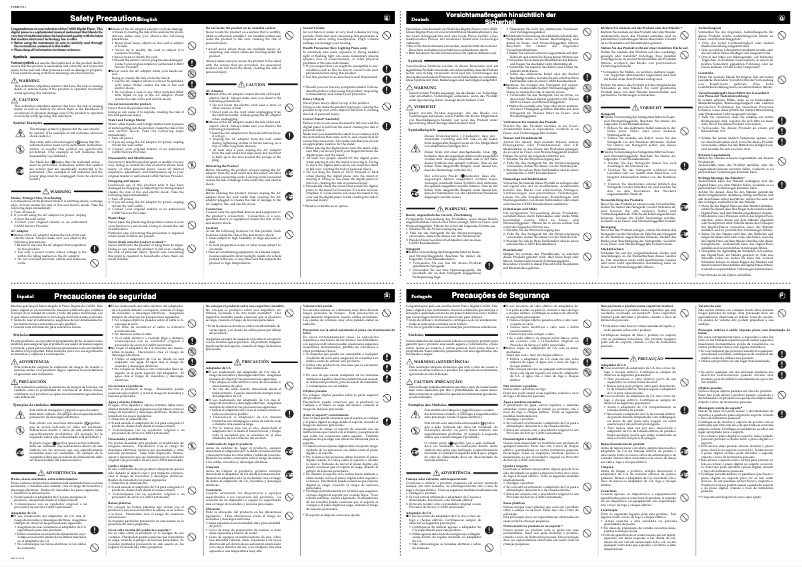 Image de la première page du manuel de l'appareil Privia PX-120