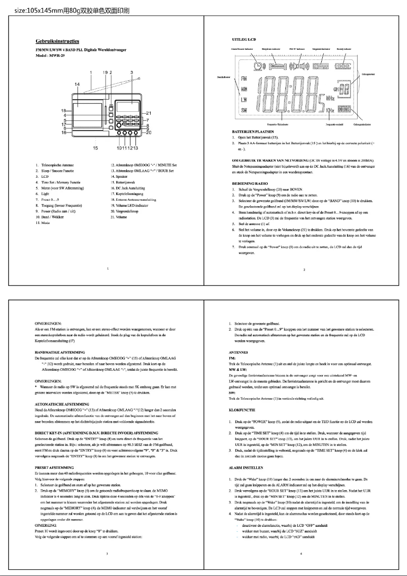 Page n°1 - Manuel utilisateur Marquant MWR-29