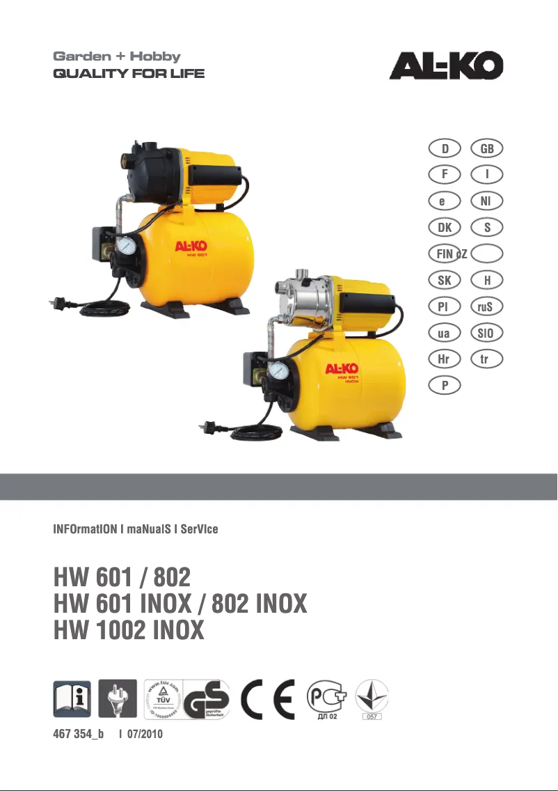 Image de la première page du manuel de l'appareil HW 601