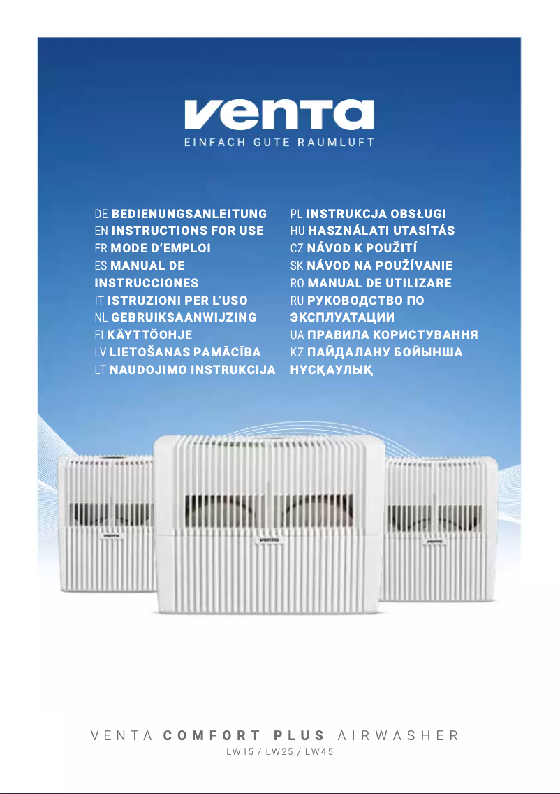 Image de la première page du manuel de l'appareil Comfort Plus LW25