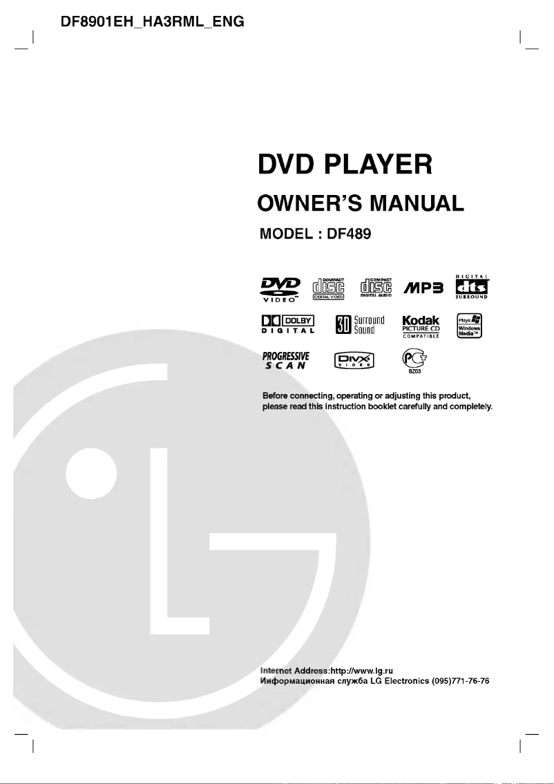 Page 1 de la notice Manuel utilisateur LG DF489