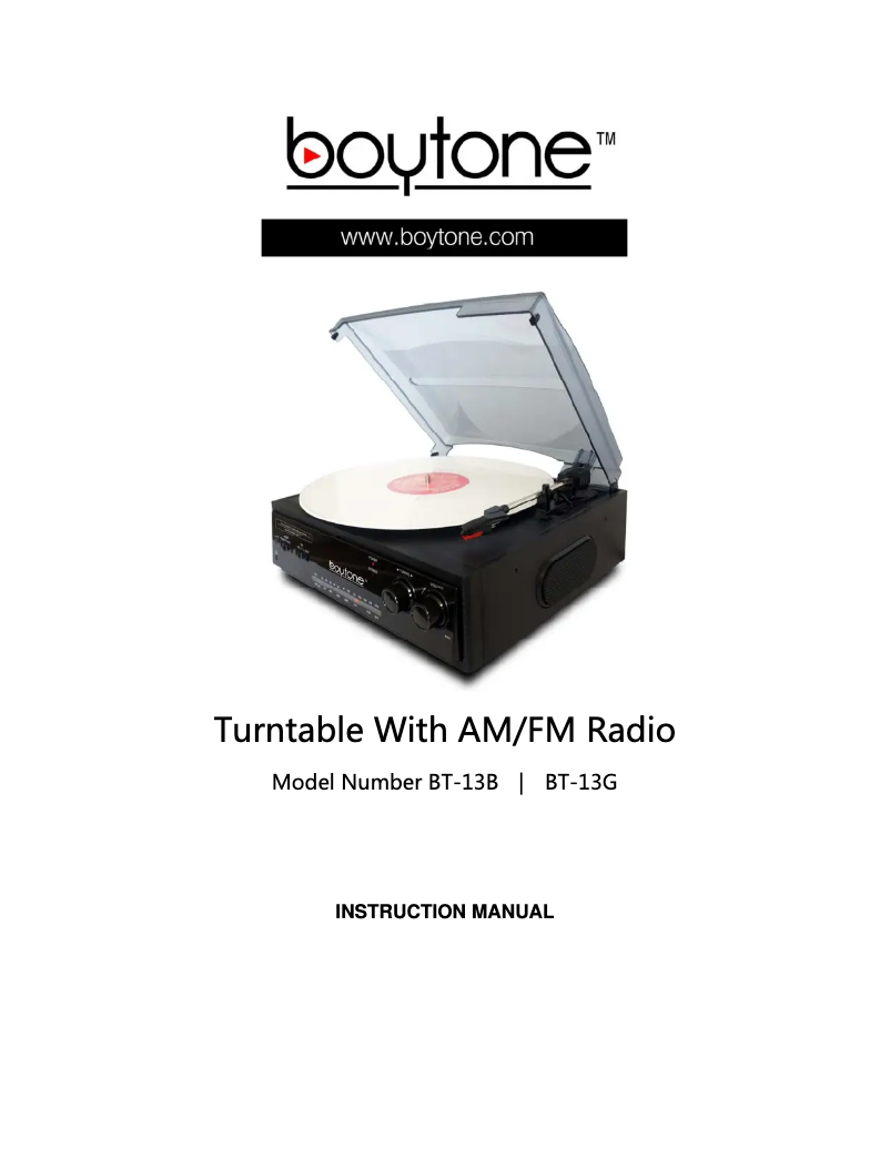 Page 1 de la notice Manuel utilisateur Boytone BT-13G