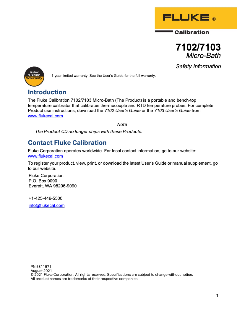 Image de la première page du manuel de l'appareil 7102