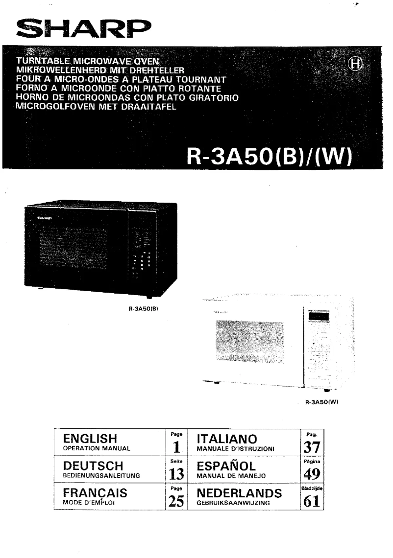 Image de la première page du manuel de l'appareil R-3A50W