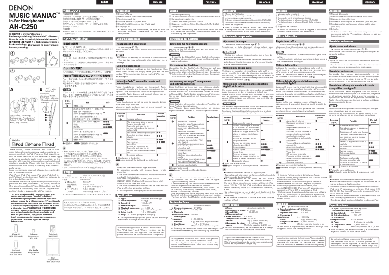 Page 1 de la notice Manuel utilisateur Denon AH-C250