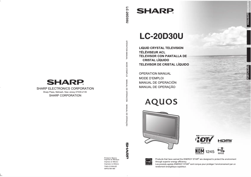 Page n°1 - Manuel utilisateur Sharp AQUOS LC-20D30U