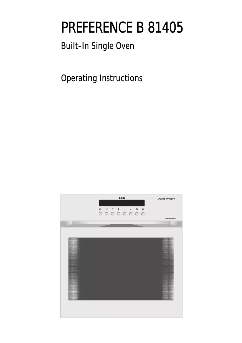 Page 1 de la notice Manuel utilisateur AEG Competence B81405W