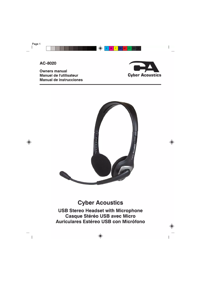 Página 1 del manual Manual de usuario Cyber Acoustics AC-8020