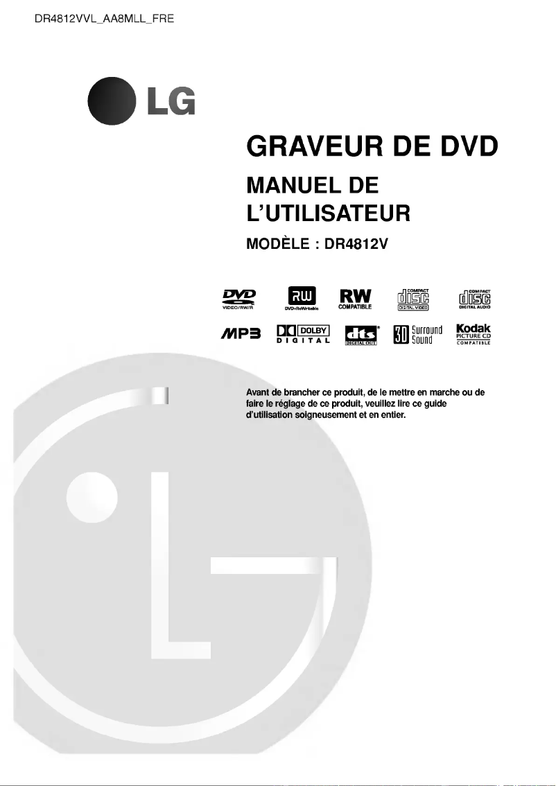 Page 1 de la notice Manuel utilisateur LG DR4812V