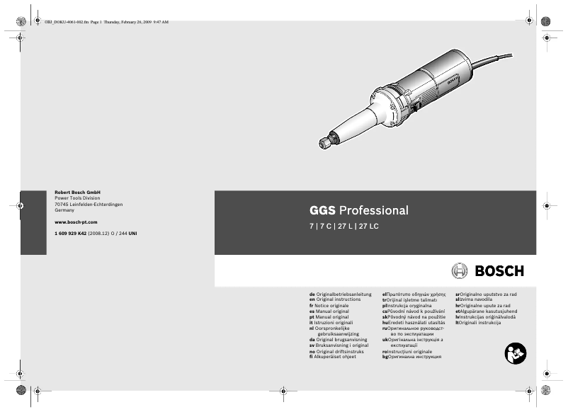 Page n°1 - Manuel utilisateur Bosch GGS 7 C Professional