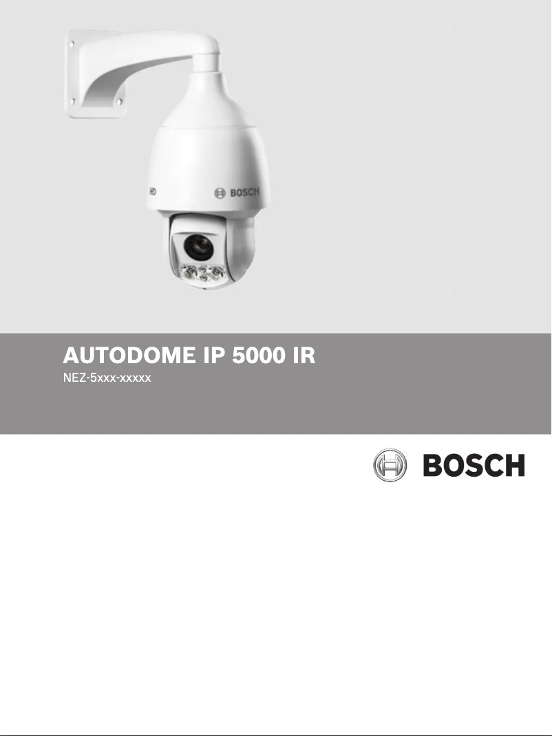 Page n°1 - Manuel utilisateur Bosch AUTODOME IP 5000 IR
